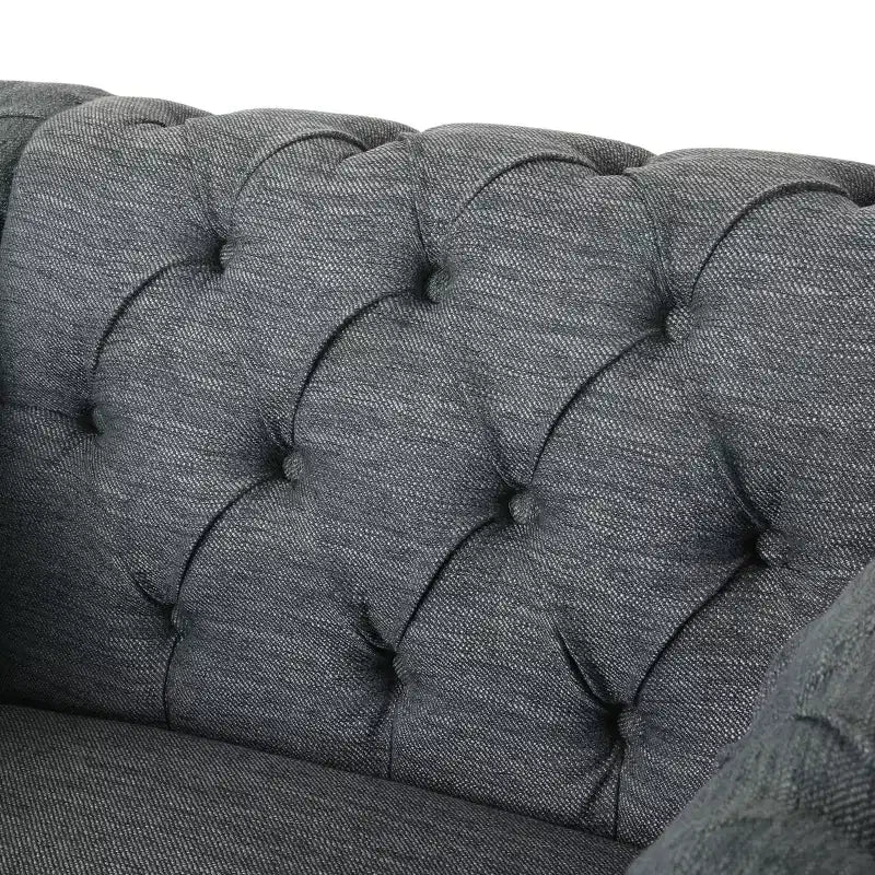 Fauteuil club Chesterfield en tissu capitonné avec clous décoratifs