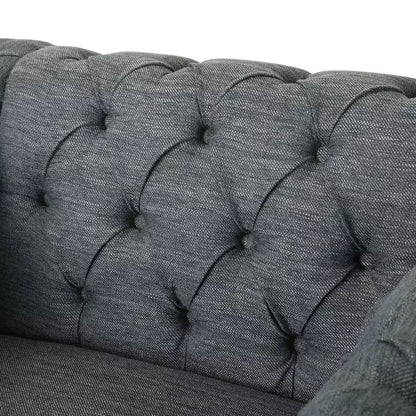 Fauteuil club Chesterfield en tissu capitonné avec clous décoratifs