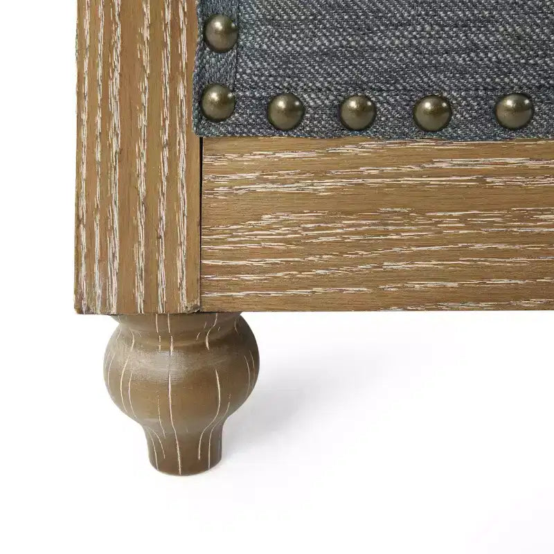 Fauteuil club Chesterfield en tissu capitonné avec clous décoratifs