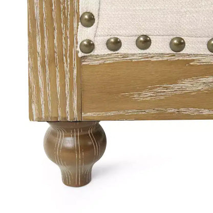 Fauteuil club Chesterfield en tissu capitonné avec clous décoratifs
