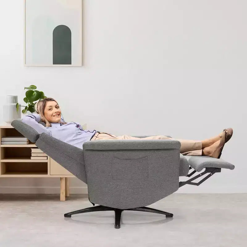 Fauteuil inclinable massant vibrant avec télécommande et appui-tête réglable Gris