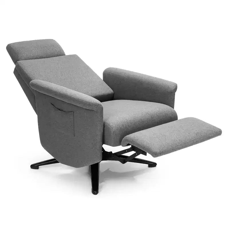 Fauteuil inclinable massant vibrant avec télécommande et appui-tête réglable Gris