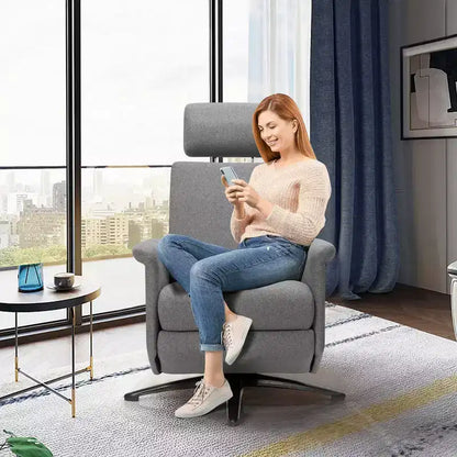 Fauteuil inclinable massant vibrant avec télécommande et appui-tête réglable Gris