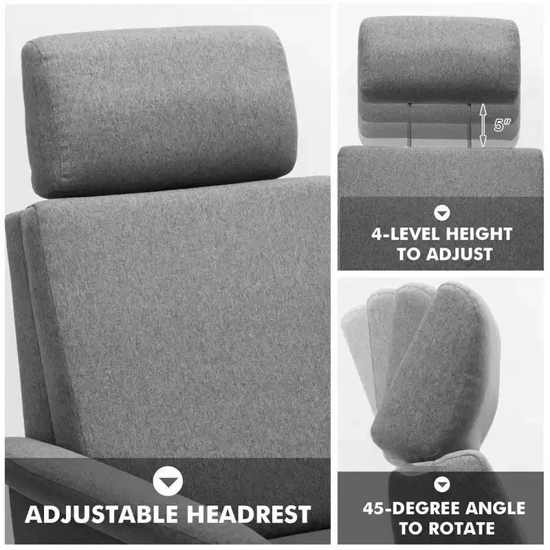 Fauteuil inclinable massant vibrant avec télécommande et appui-tête réglable Gris