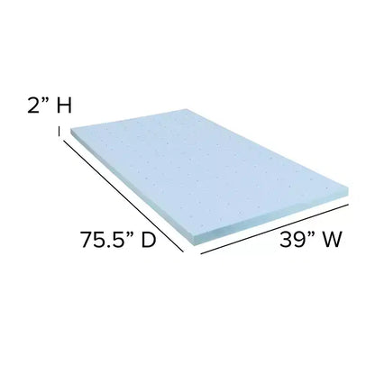 Cadre de lit plateforme en métal de 14 pouces avec matelas à ressorts ensachés de 10 pouces en boîte et surmatelas en mousse à mémoire de forme de 2 pouces à gel rafraîchissant