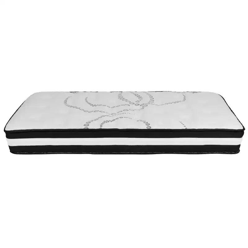 Cadre de lit plateforme en métal de 14 pouces avec matelas à ressorts ensachés de 10 pouces en boîte et surmatelas en mousse à mémoire de forme de 2 pouces à gel rafraîchissant