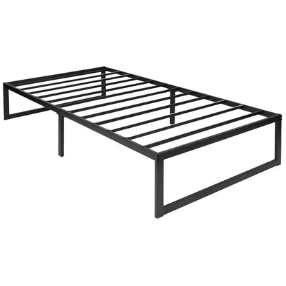 Cadre de lit plateforme en métal de 14 pouces avec matelas à ressorts ensachés de 10 pouces en boîte et surmatelas en mousse à mémoire de forme de 2 pouces à gel rafraîchissant