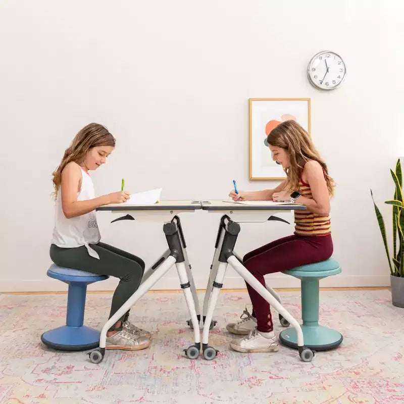 Bureau étudiant emboîtable avec panneau de modestie, Mobilier de classe, Érable/Gris