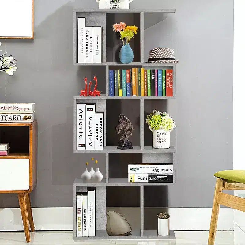 Étagère d'angle autoportante à 5 cubes, Bibliothèque de présentation