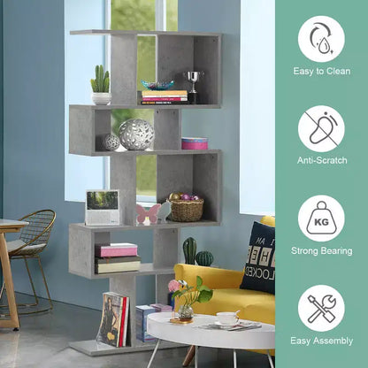 Étagère d'angle autoportante à 5 cubes, Bibliothèque de présentation
