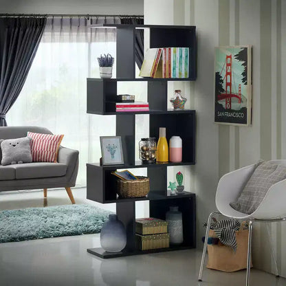 Étagère d'angle autoportante à 5 cubes, Bibliothèque de présentation