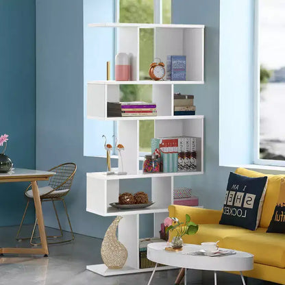 Étagère d'angle autoportante à 5 cubes, Bibliothèque de présentation