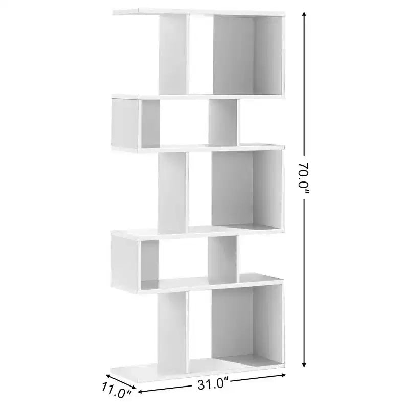 Étagère d'angle autoportante à 5 cubes, Bibliothèque de présentation