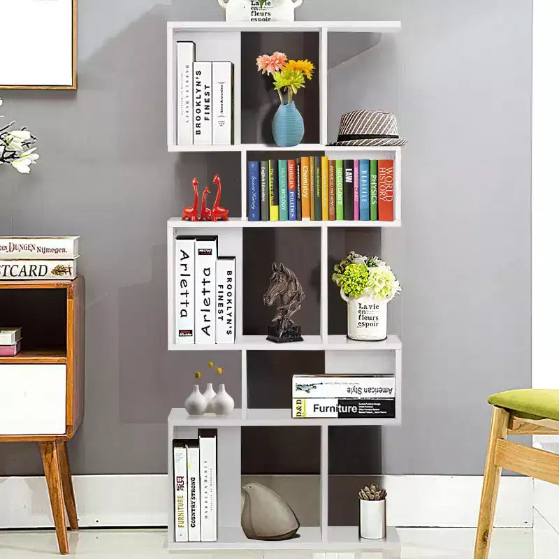 Étagère d'angle autoportante à 5 cubes, Bibliothèque de présentation