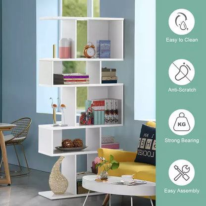 Étagère d'angle autoportante à 5 cubes, Bibliothèque de présentation