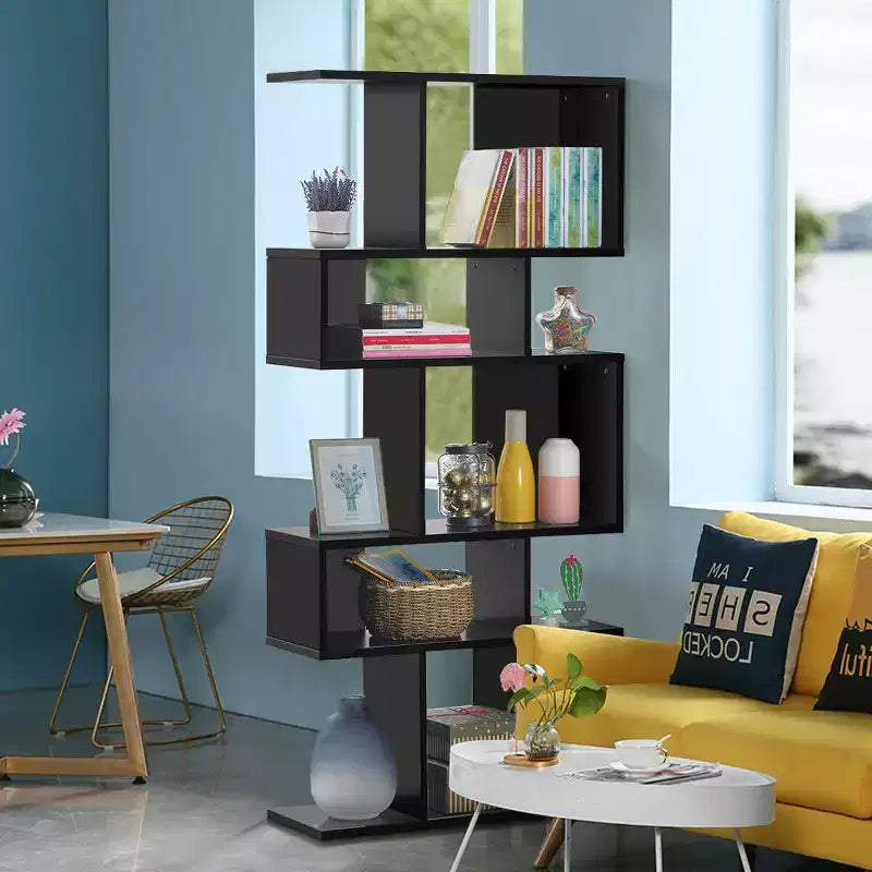 Étagère d'angle autoportante à 5 cubes, Bibliothèque de présentation