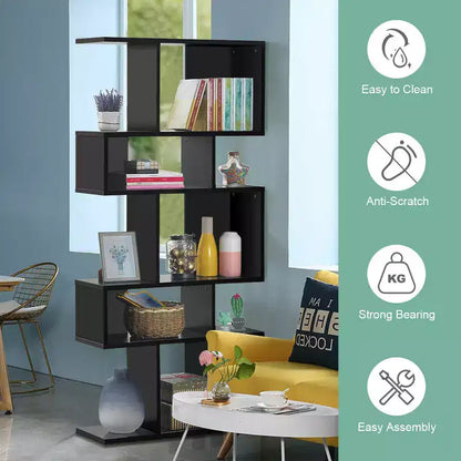 Étagère d'angle autoportante à 5 cubes, Bibliothèque de présentation