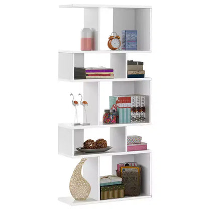 Étagère d'angle autoportante à 5 cubes, Bibliothèque de présentation