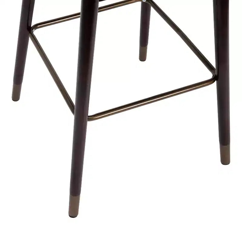 Tabouret de bar moderne mi-hauteur de qualité commerciale avec pieds en bois de hêtre et dossier incurvé