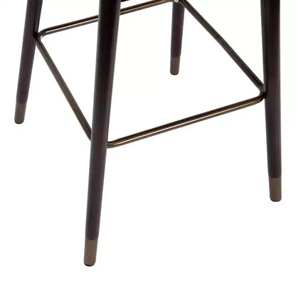 Tabouret de bar moderne mi-hauteur de qualité commerciale avec pieds en bois de hêtre et dossier incurvé