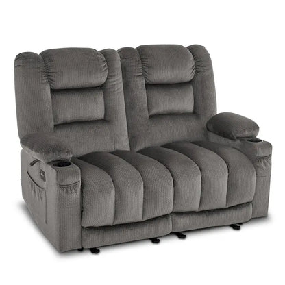 Causeuse inclinable électrique MCombo avec fonction chauffage et massage, en tissu PR648