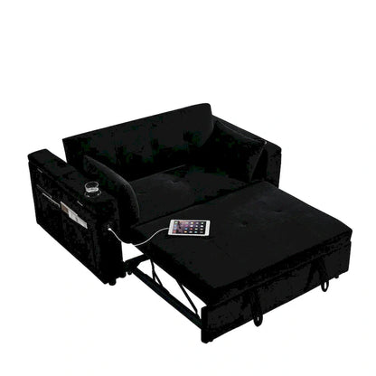 Canapé convertible 54 pouces avec lit gigogne, double assise, fonction relax