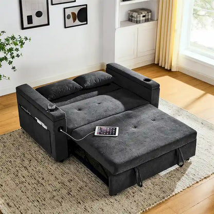 Canapé convertible avec dossier réglable et port USB
