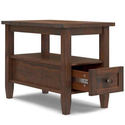 WYNDENHALL Norfolk Table d'appoint étroite de style transitionnel rectangulaire en bois massif, 35,5 cm de large – 35,5 cm de large