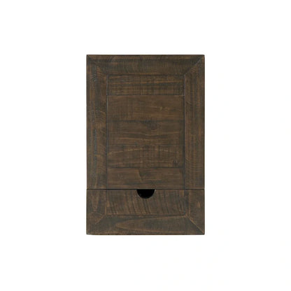 Table d'appoint de chevet Monterey en bois massif avec prises de courant cachées