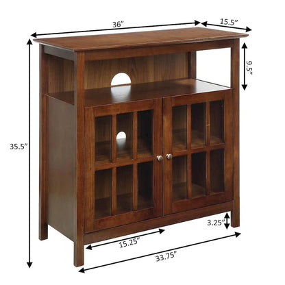 Meuble TV Big Sur Highboy de 40 pouces avec rangements, par Convenience Concepts