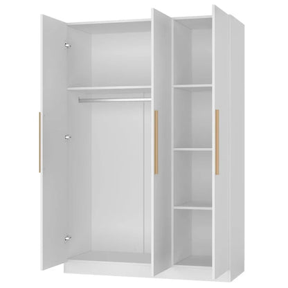 Armoire de rangement en bois avec 6 cubes de rangement et tringle à vêtements