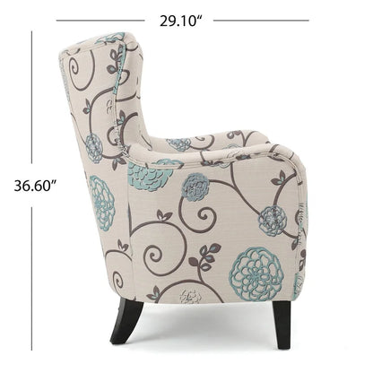 Fauteuil rembourré à dossier haut avec pieds en bois Modern Retro 30.25 pour le salon