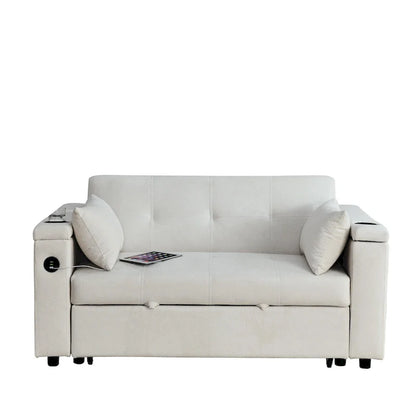 Canapé convertible 54 pouces avec lit gigogne, double assise, fonction relax