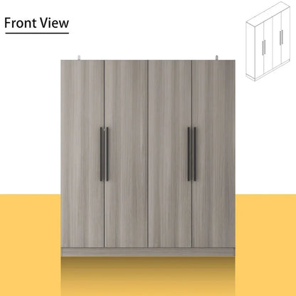 Armoire moderne autoportante en bois massif avec étagères de rangement