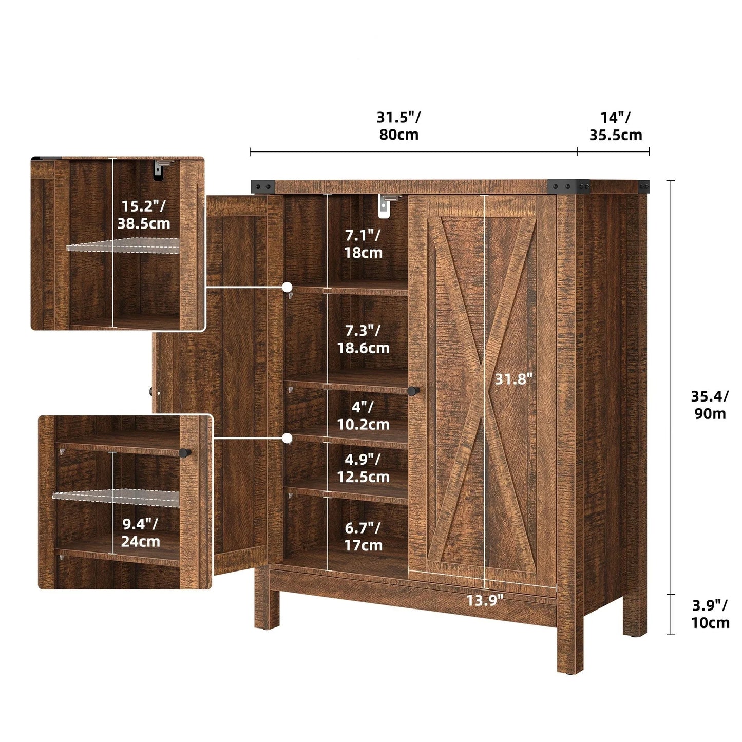 Meuble de rangement pour chaussures Moasis à 5 niveaux et 20 paires avec portes doubles pour entrée