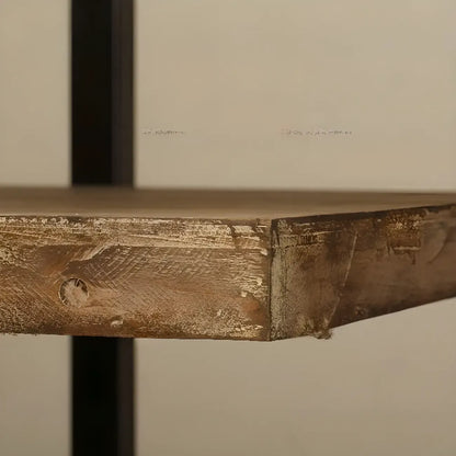 Étagère murale industrielle en bois et métal à 4 niveaux