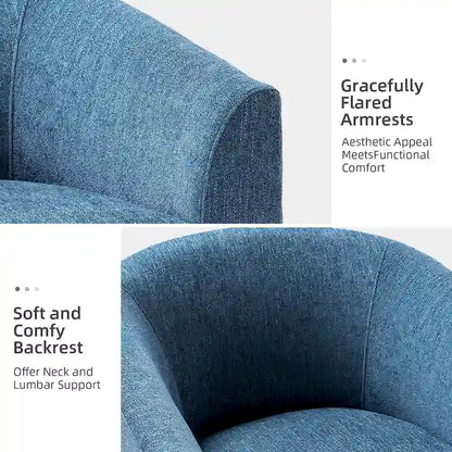 Fauteuil Cuenca moderne en tissu avec piètement pivotant