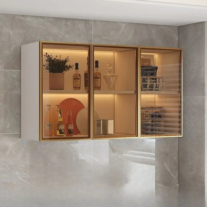Armoire de cuisine murale grise en bois pour rangement