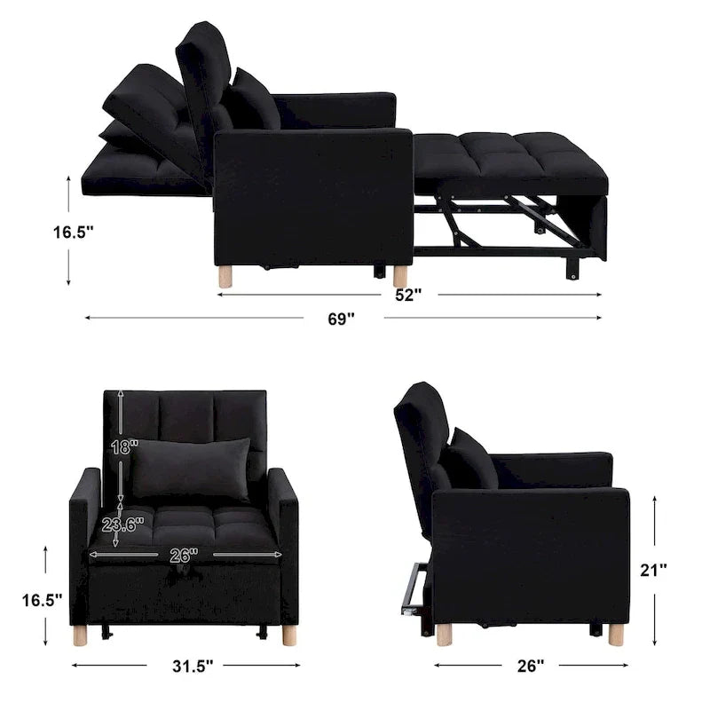 Aukfa Canapé-Lit Convertible une Place avec Oreiller