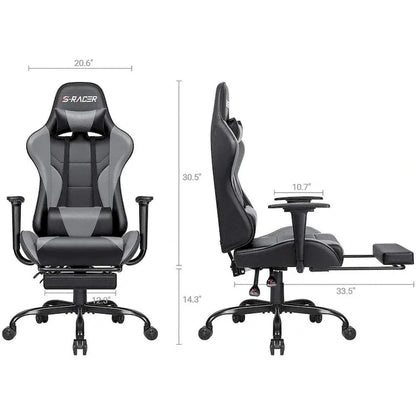 Chaise de jeu avec repose-pieds - Chaise de bureau ergonomique