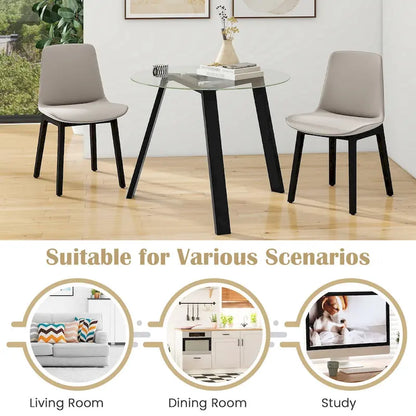 Table de salle à manger ronde en verre Costway 36" pour 4 personnes avec plateau en verre trempé - Voir détails