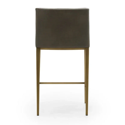 Tabouret de comptoir contemporain Modrest Fairview gris et laiton
