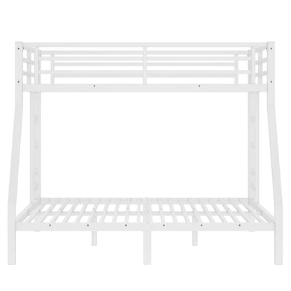 Lit superposé double en métal pour adolescents et adultes, gain de place, réduction du bruit, pas besoin de sommier, blanc