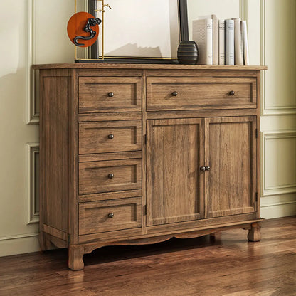 Meuble d'appoint rustique en bois marron pour salon