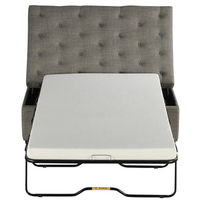 Pouf lit pliant, pouf de 126 cm avec lit pliant, pouf-lit convertible avec matelas à mémoire de forme et design capitonné