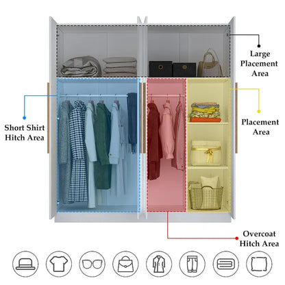 Armoire moderne autoportante en bois massif avec étagères de rangement