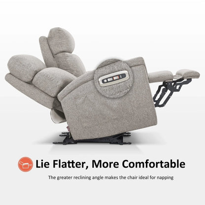 Canapé inclinable électrique MCombo 60,2 po avec massage et double chauffage, appuie-tête réglable, ports USB et Type C, tissu