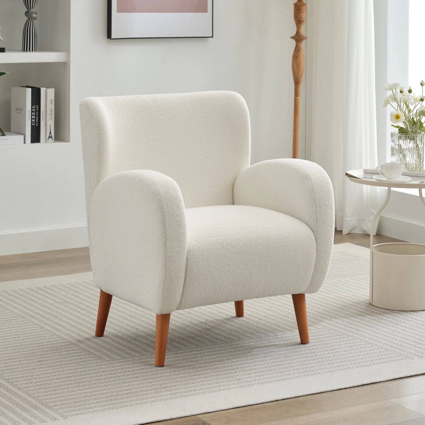 Fauteuil club capitonné moderne avec accoudoirs, canapé simple