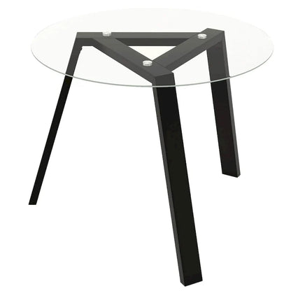 Table de salle à manger ronde en verre Costway 36" pour 4 personnes avec plateau en verre trempé - Voir détails