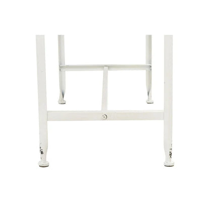 Console en métal finition zinc et bois à bord festonné